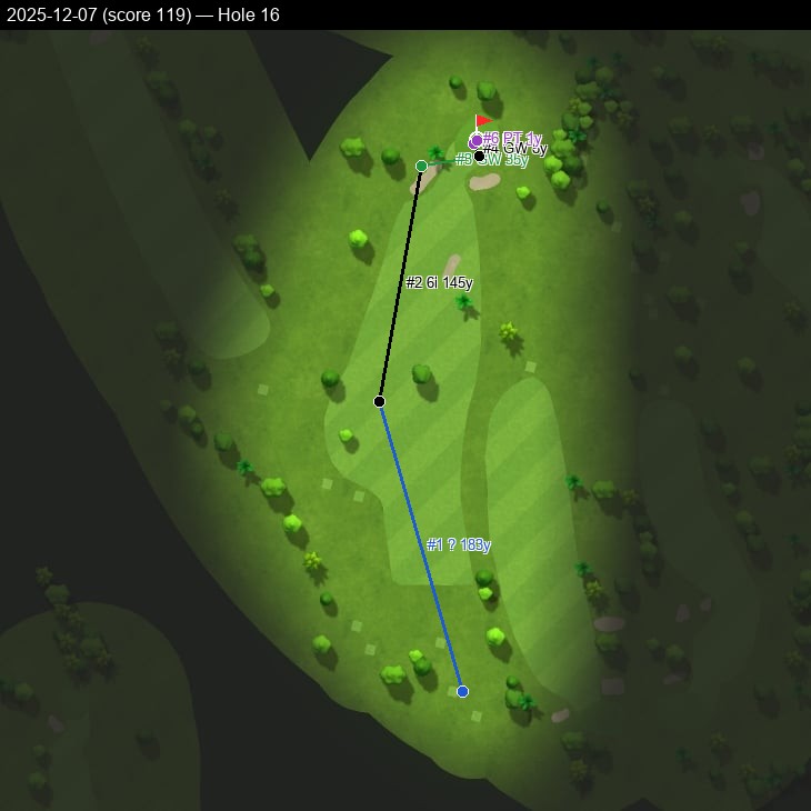 Hole 16, Garmin cartography, 2025-12-07