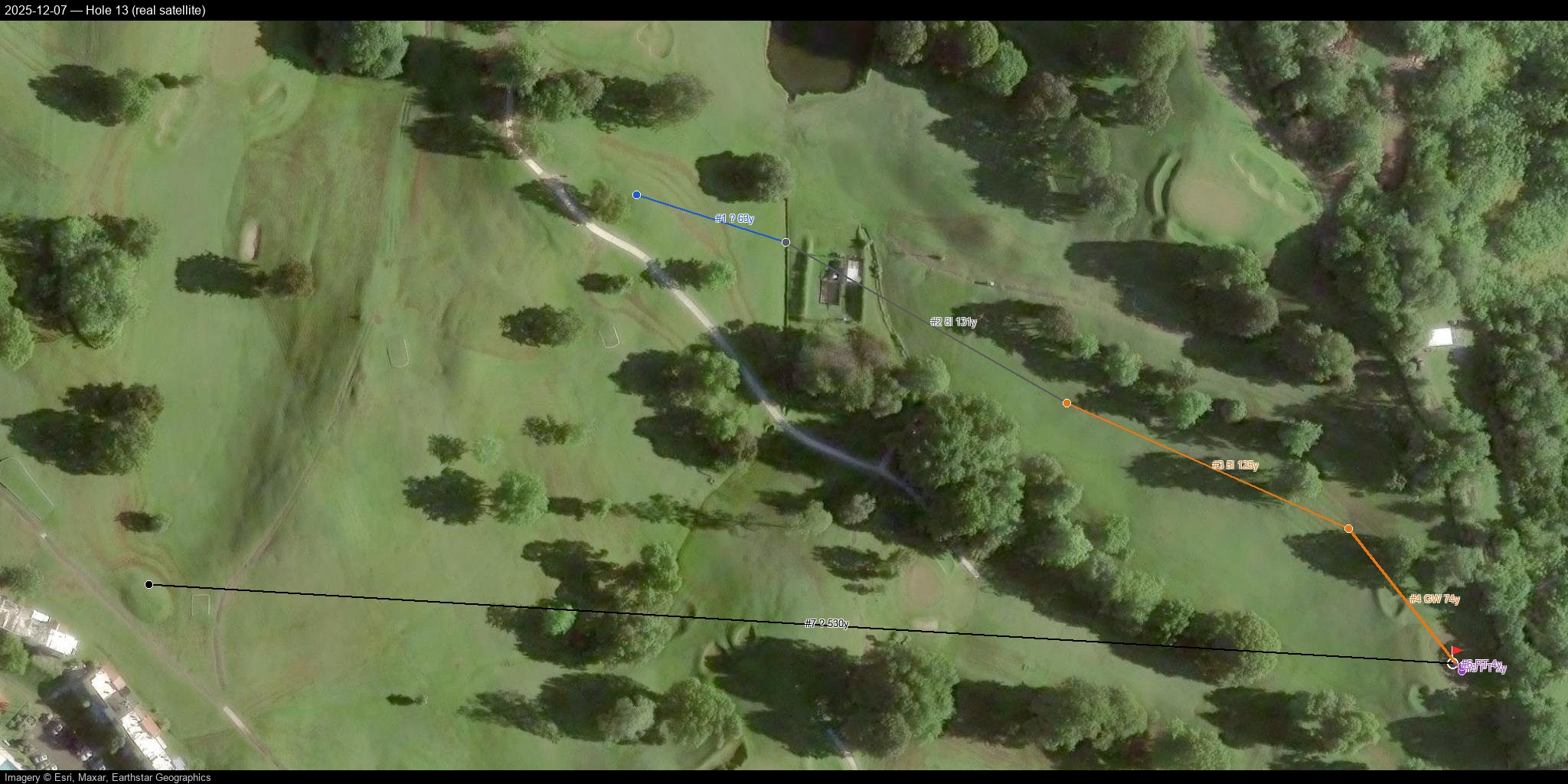 Hole 13, real satellite, 2025-12-07