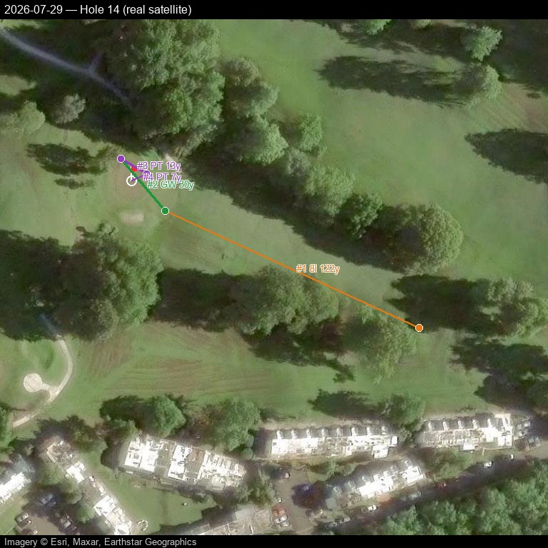 Hole 14, real satellite, 2026-07-29