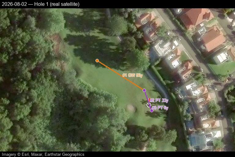 Hole 1, real satellite, 2026-08-02