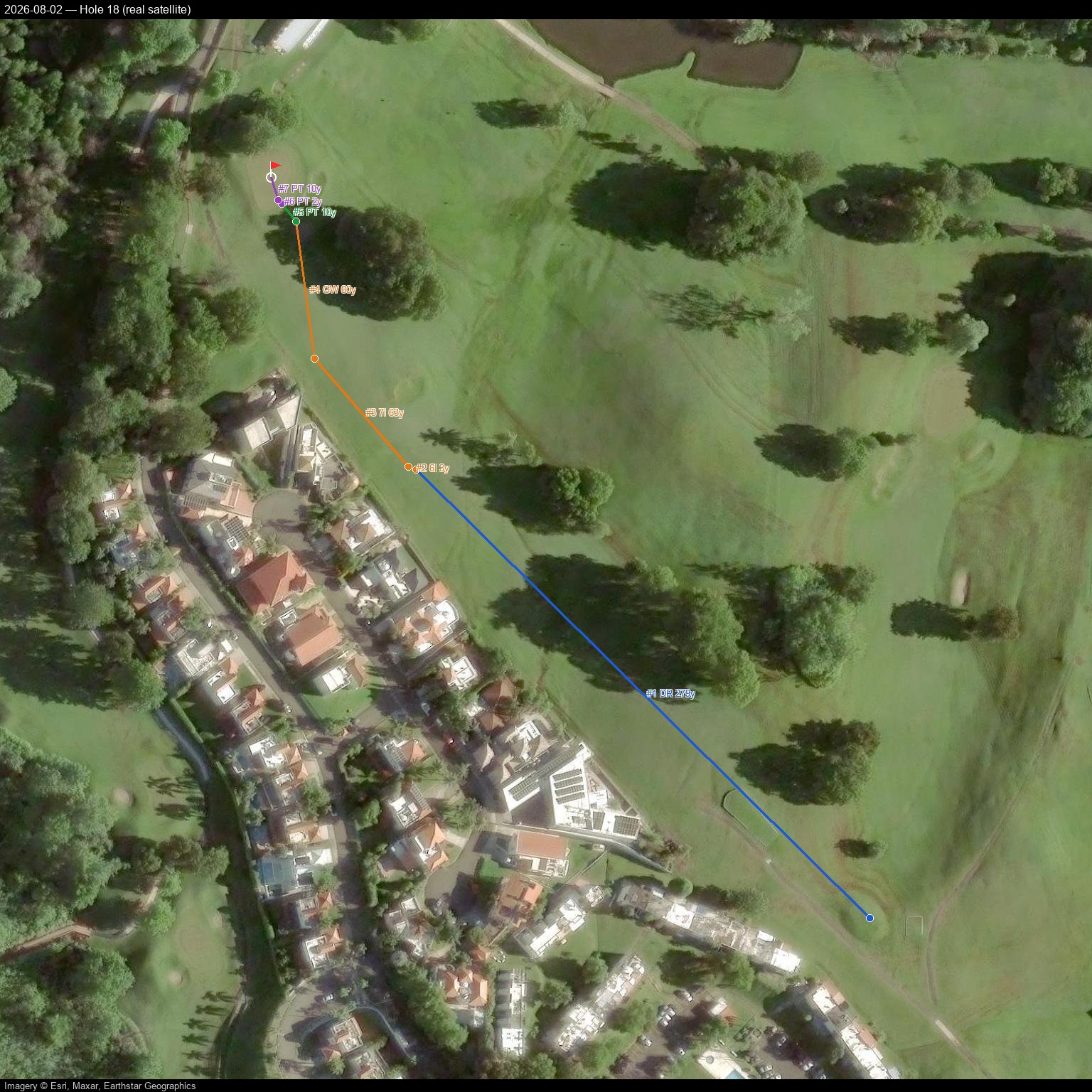 Hole 18, real satellite, 2026-08-02