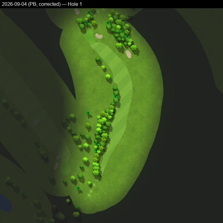 Hole 1, Garmin cartography, 2026-09-04