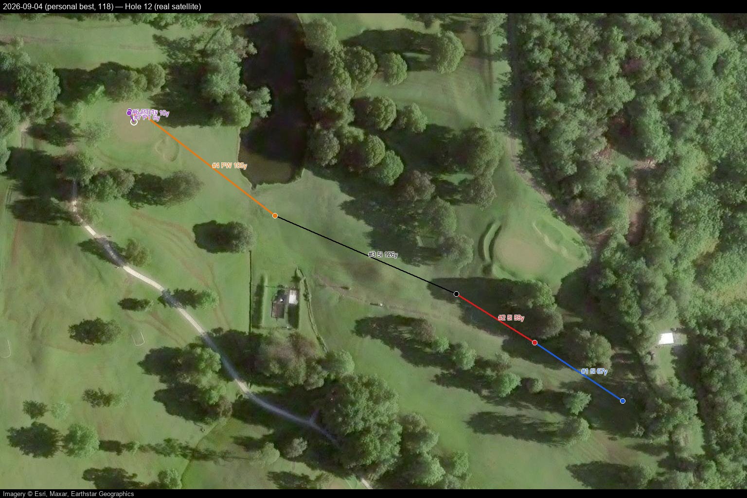 Hole 12, real satellite, 2026-09-04