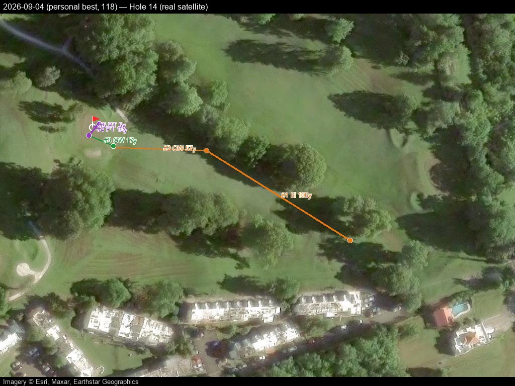 Hole 14, real satellite, 2026-09-04