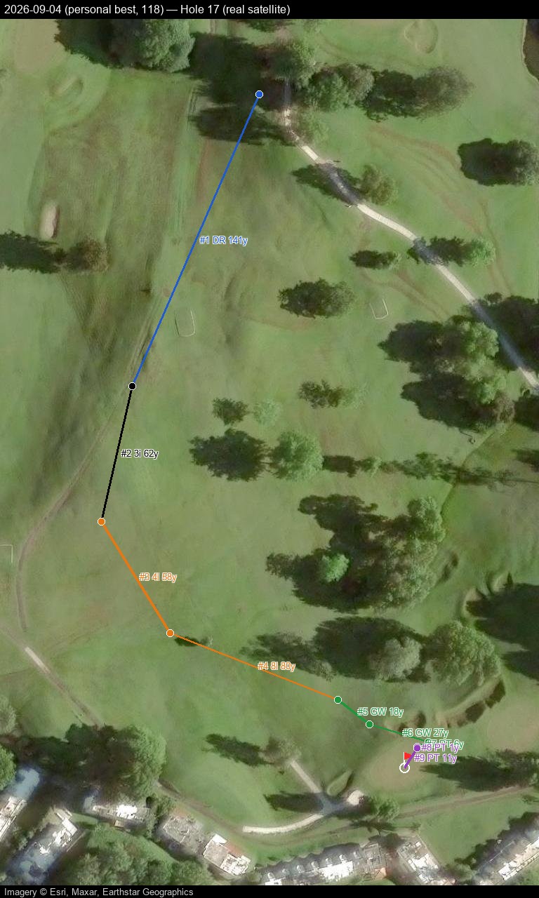 Hole 17, real satellite, 2026-09-04