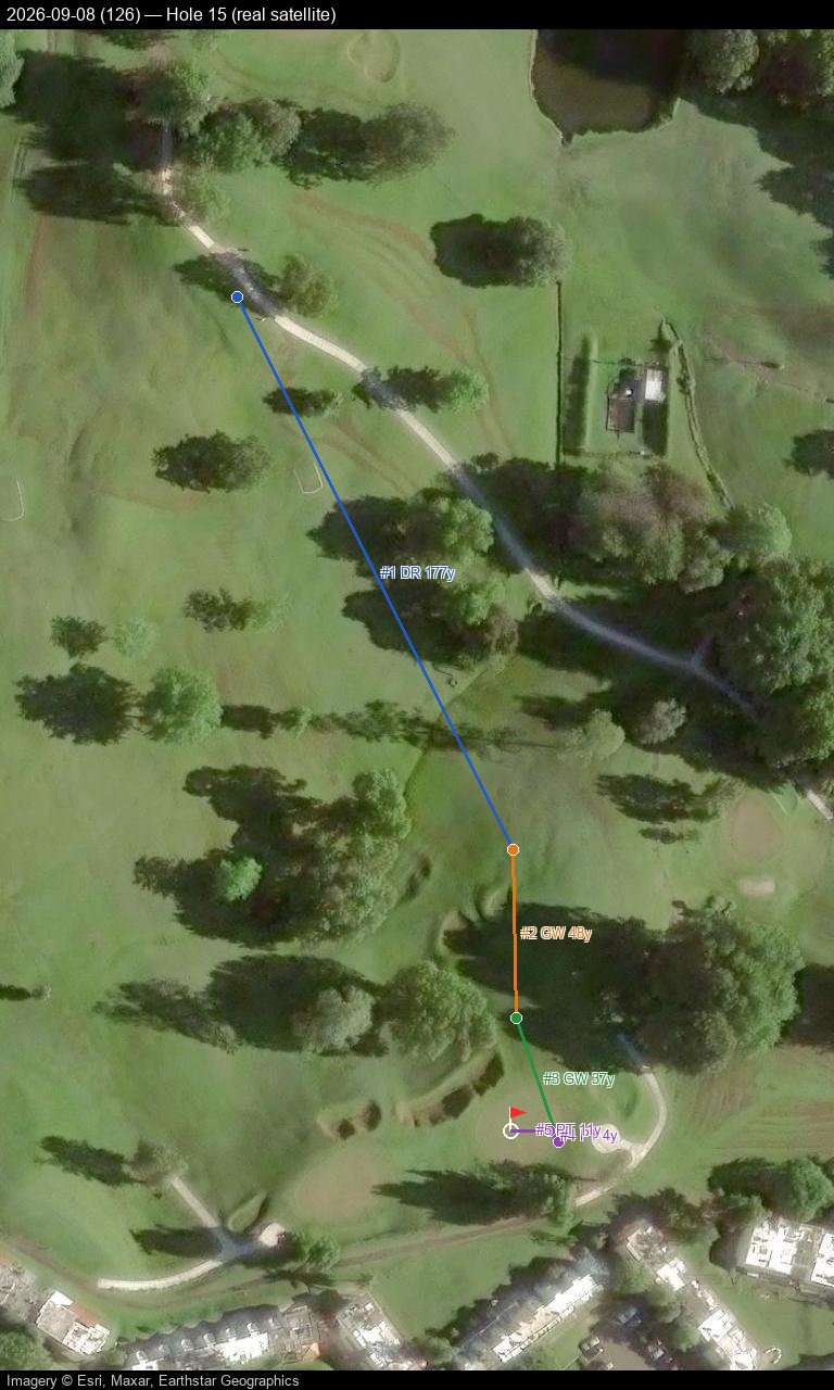 Hole 15, real satellite, 2026-09-08