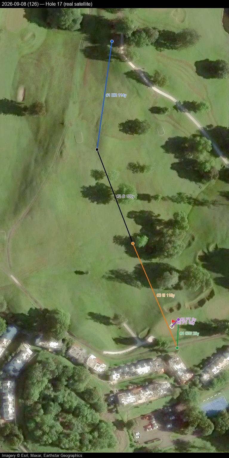 Hole 17, real satellite, 2026-09-08